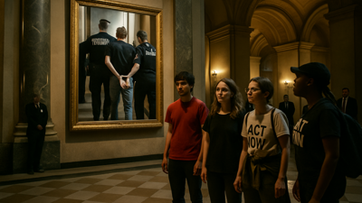 Activists Hang Prince Andrew Arrest Photo in Louvre as Global Epstein Investigation Intensifies