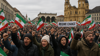 Son of Iran's Last Shah Demands US Military Intervention as 250,000 Rally in Munich for Regime Change