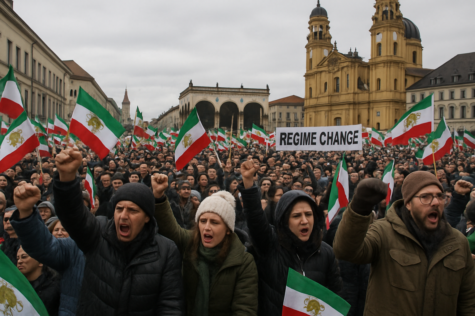 Son of Iran's Last Shah Demands US Military Intervention as 250,000 Rally in Munich for Regime Change