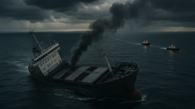 Ukrainian Drones Sink Russian Grain Cargo Ship Volgo-Balt in Azov Sea, One Dead