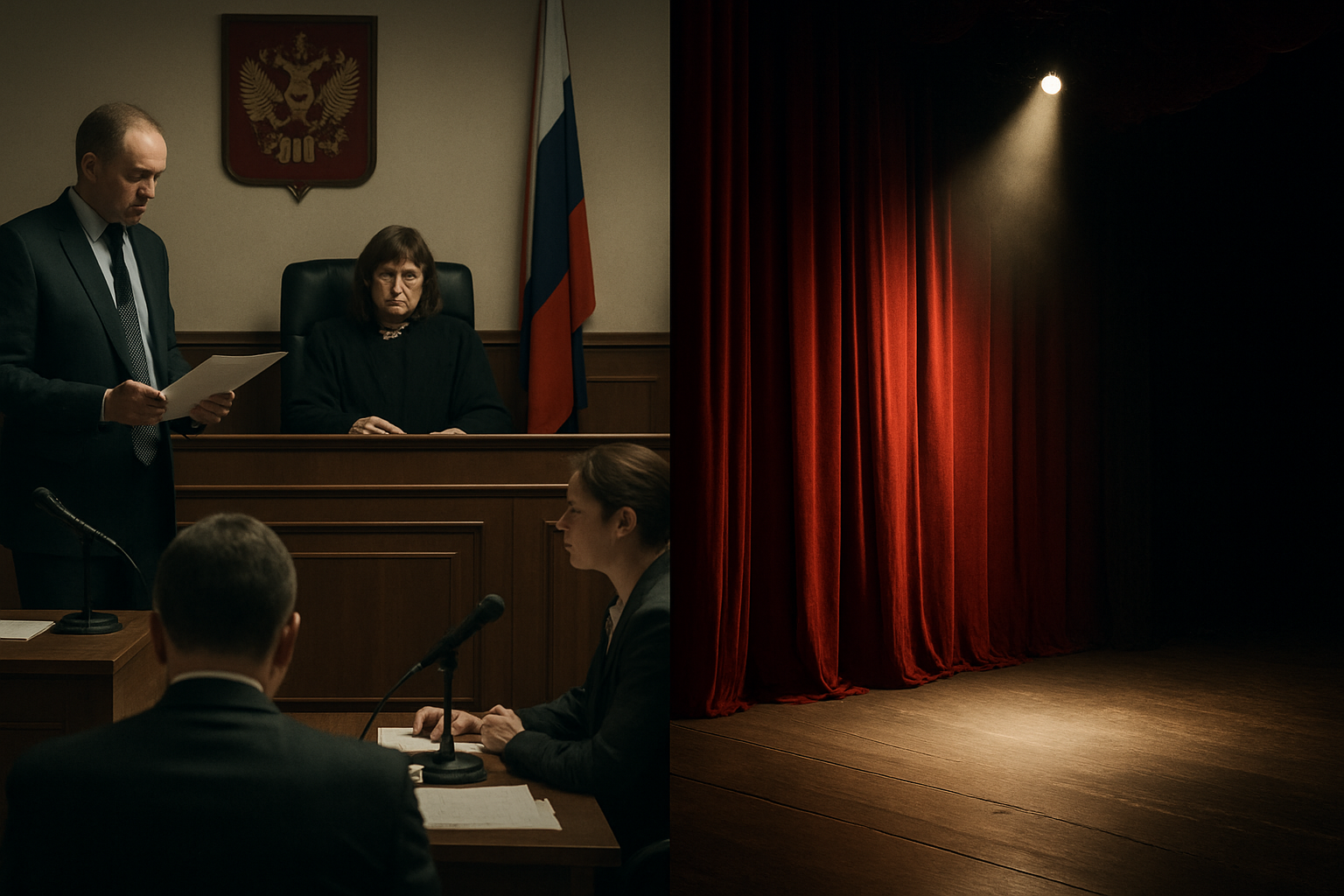 Russian Courts and Culture Face Dual Crisis as Murder Suspect Awaits Fate and Renowned Dramatist Dies