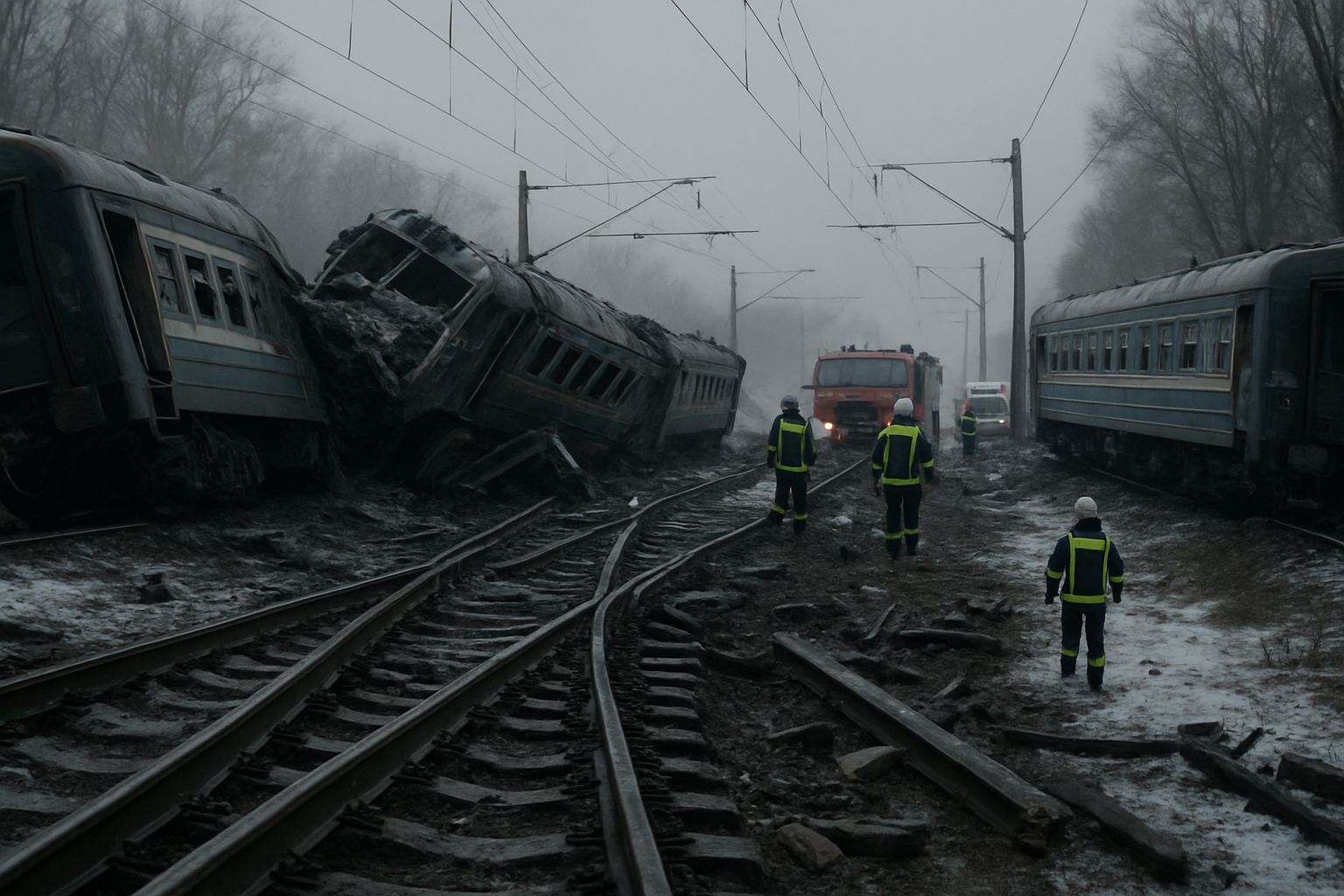 Russian Strikes Kill Civilians and Damage Passenger Train in Ukraine as Railway Infrastructure Becomes Key Target