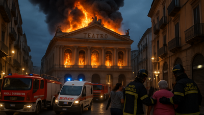 Historic Sannazaro Theatre Destroyed in Major Naples Fire, 22 Apartments Evacuated