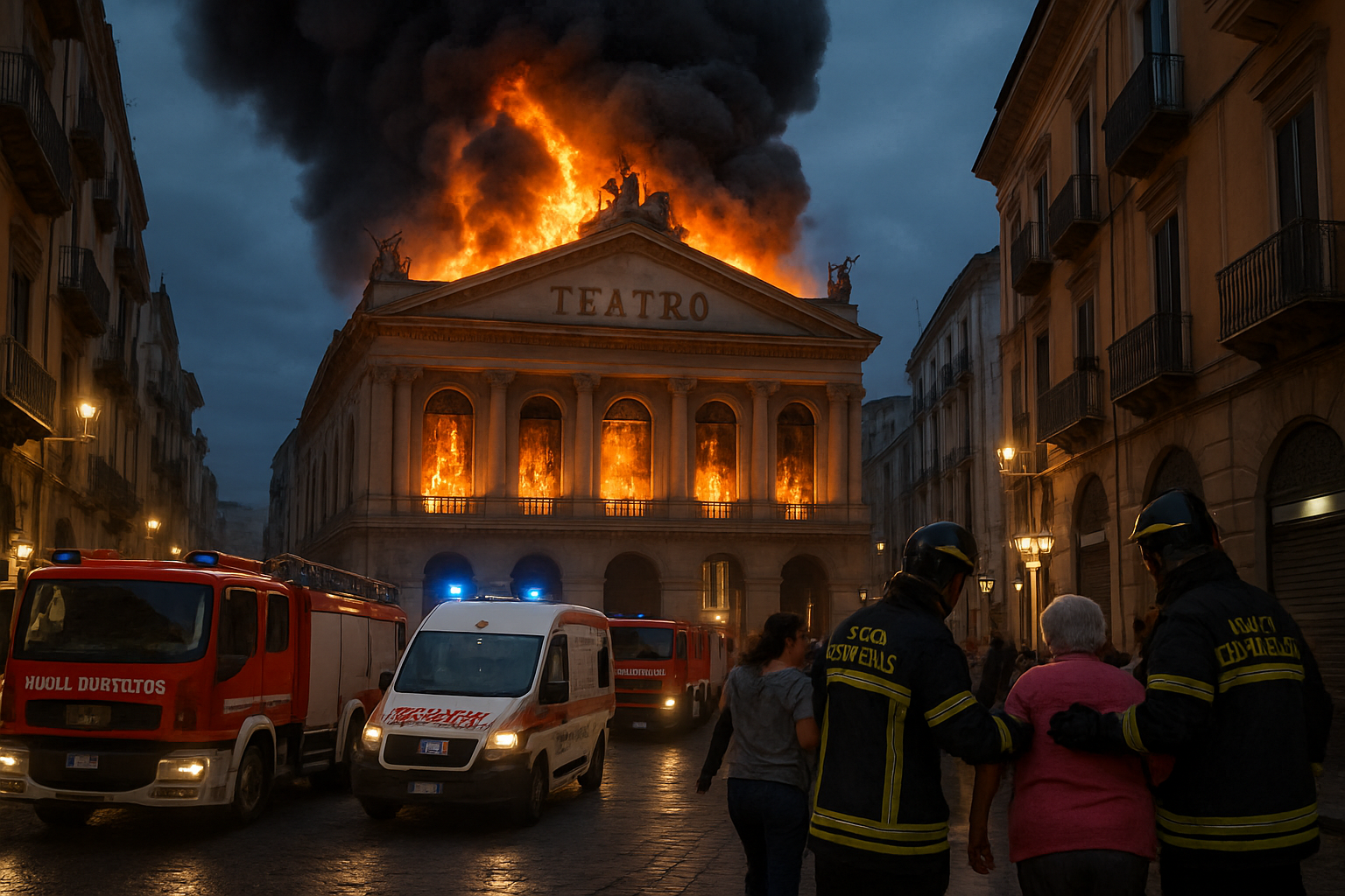 Historic Sannazaro Theatre Destroyed in Major Naples Fire, 22 Apartments Evacuated