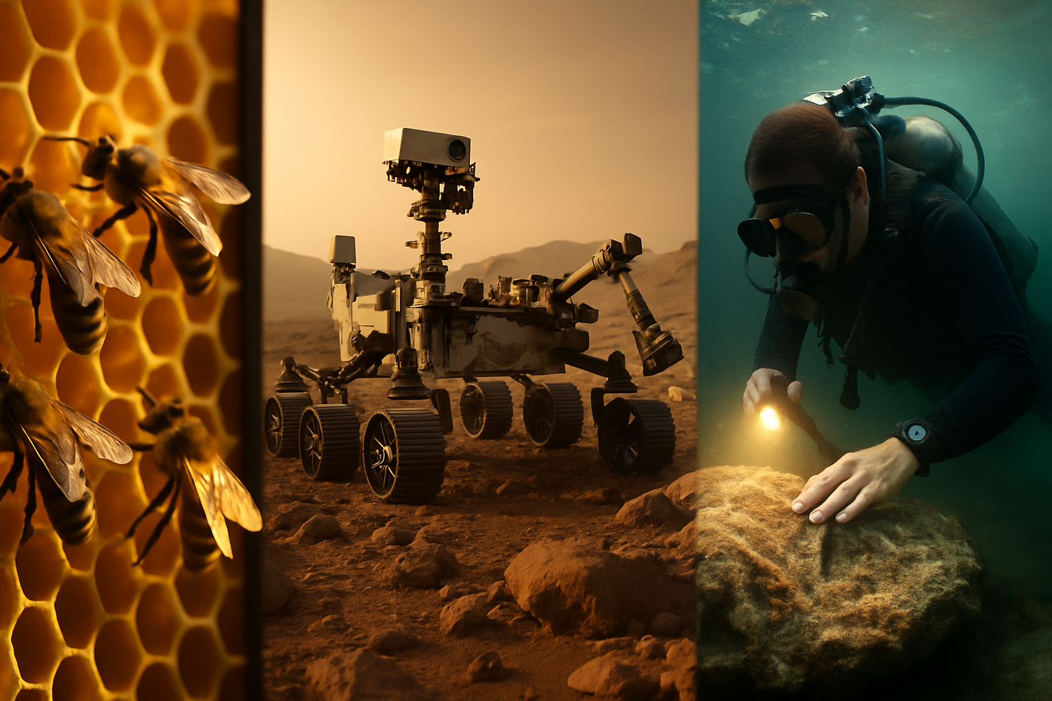 Scientific Breakthroughs: Bee Mathematics, Mars Shadows, and Ancient Marine Giants Transform Understanding