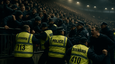 Stadium security managing crowd incidents