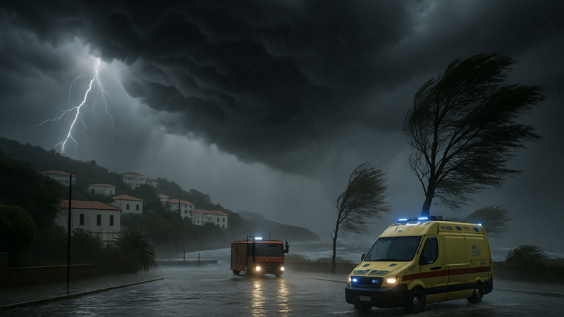 Storm Erminio devastating the Mediterranean