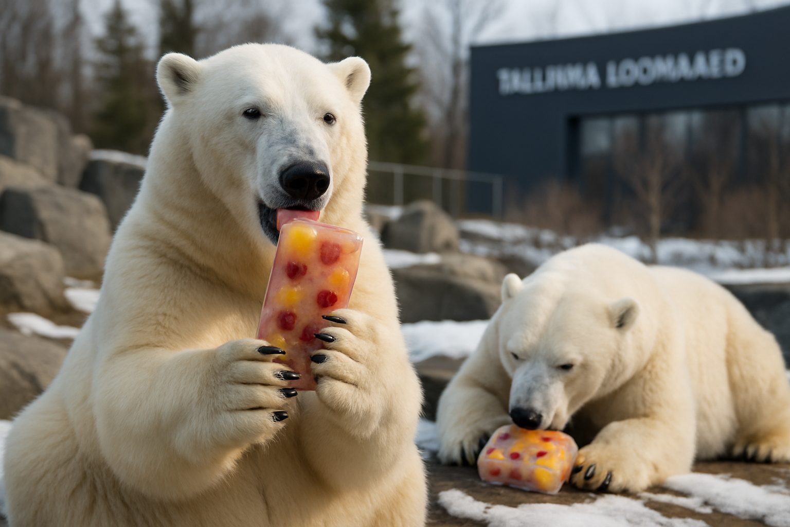 Tallinn Zoo's Polar Bears Celebrate International Day with Special Ice Cream Treats