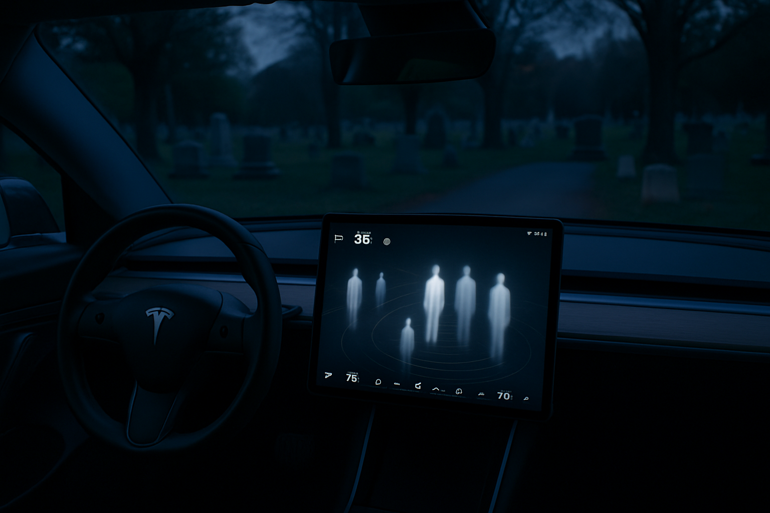Tesla's Mysterious Cemetery Silhouettes Spark AI Technology Debate as Virtual Companions Rise