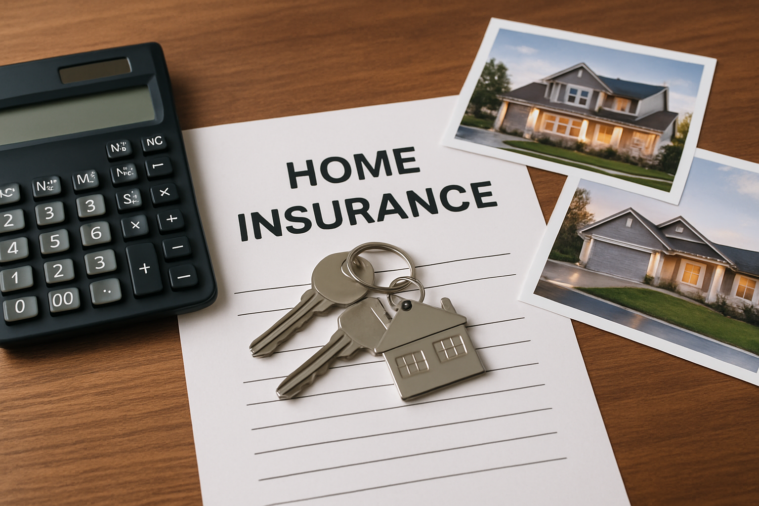 Insurance documents and house keys representing home insurance policy concerns