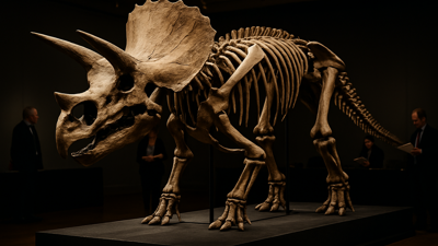 Triceratops Skeleton 'Trey' Heads to Auction as Dinosaur Fossil Market Reaches Record Highs