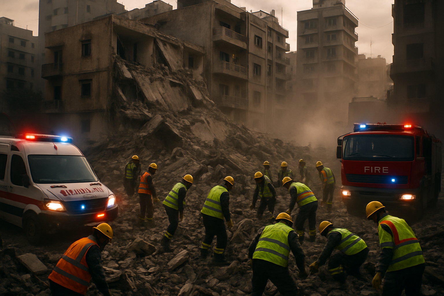 Building Collapse in Lebanon's Tripoli Kills At Least Five, Rescue Operations Continue