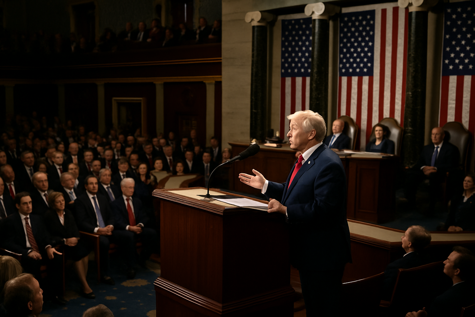 Trump Delivers Record-Length State of the Union Address, Attacks Democrats and Highlights Administration Achievements