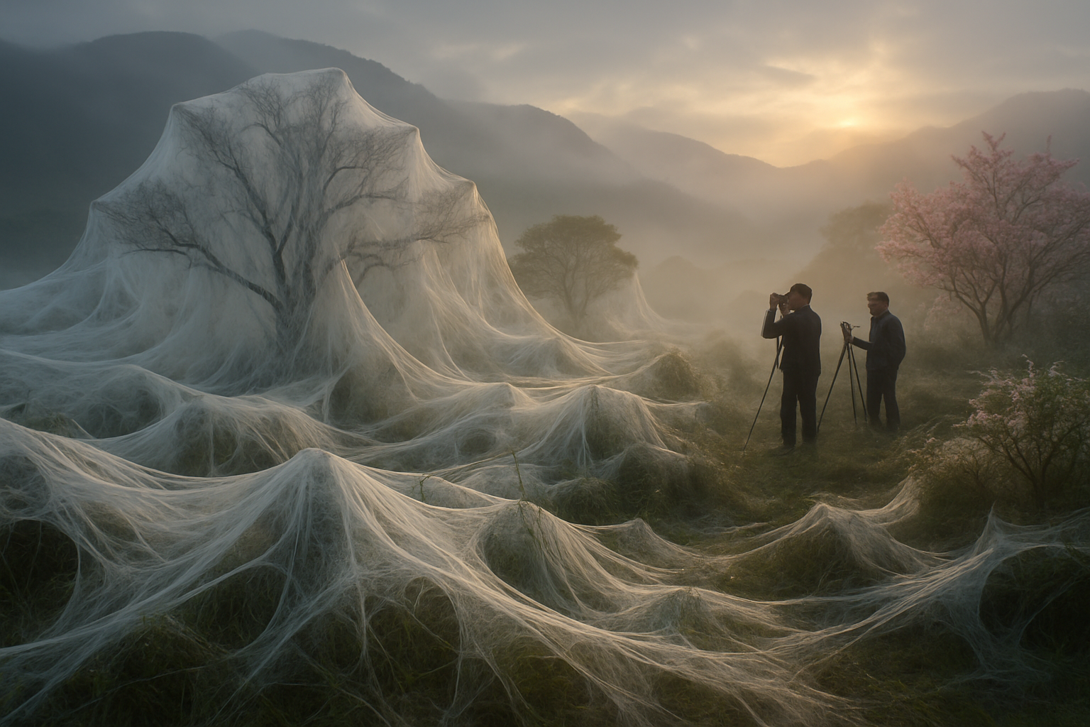 Mysterious Spider Webs Blanket New Zealand City as Global Environmental Anomalies Signal Climate Crisis Acceleration
