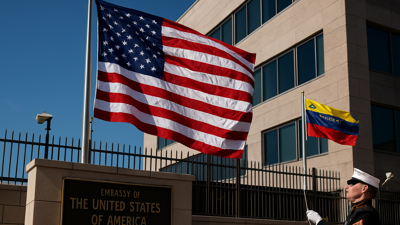American Flag Raised at US Embassy in Venezuela for First Time Since 2019, Signaling Historic Diplomatic Breakthrough