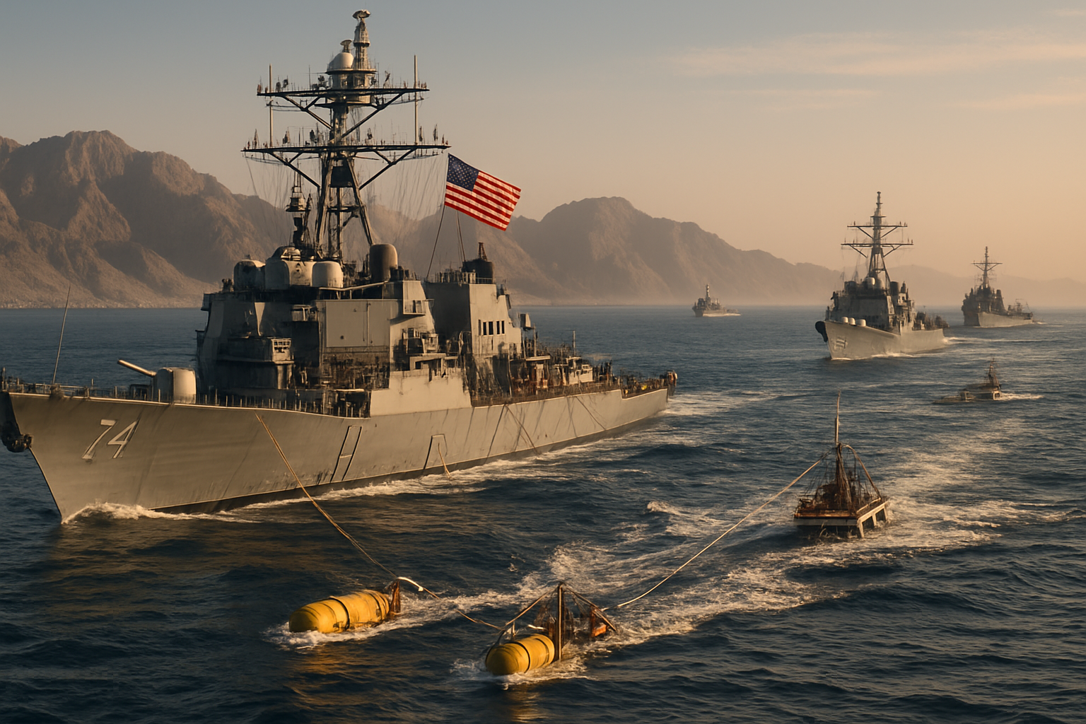 US Navy Destroyers Begin Historic Mine Clearing Operations in Strait of Hormuz as Iran Disputes American Transit