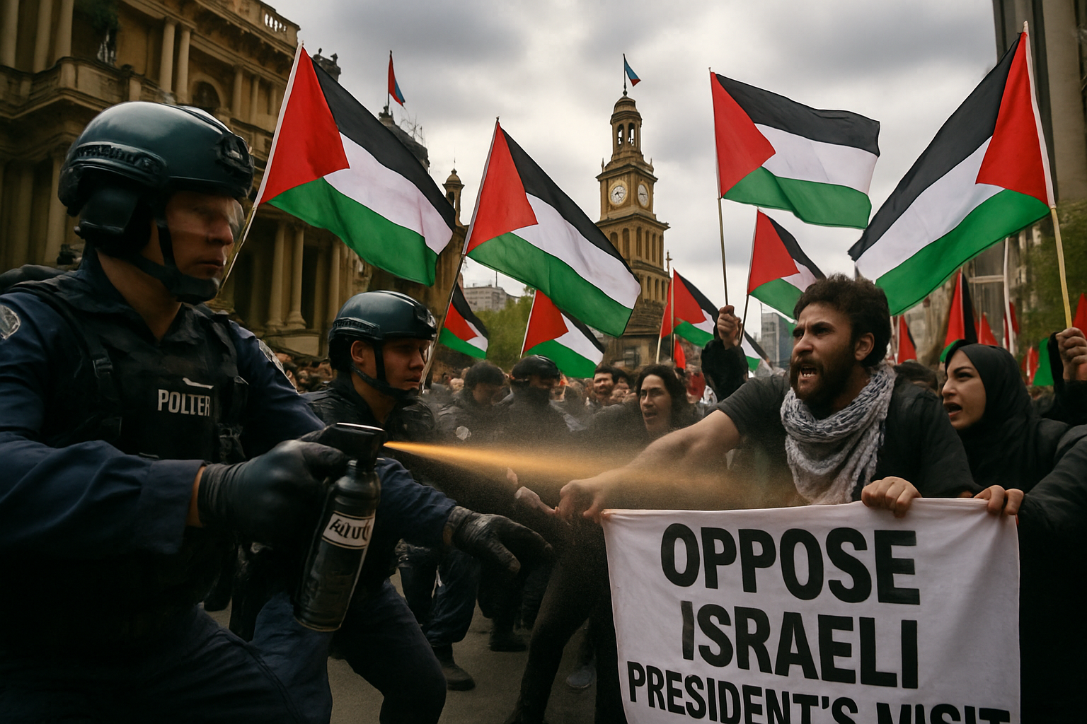 Violent Clashes Erupt in Sydney During Israeli President's Visit as Police Arrest 27 Protesters