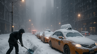 Historic Winter Storm Dumps 50cm of Snow on New York City, Triggers Police Snowball Incident